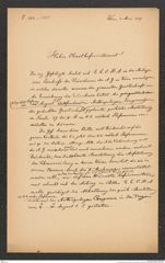 k.k. naturhistorisches Hofmuseum, Intendanzakten 1885-1896 (Hauer), Aktenzahl Z.282.a/1889, Seite 1